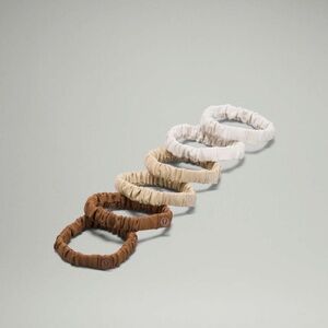 NWT Lululemon Skinny Scrunchie 6 Pack Roasted Brown/Trench/White Opal